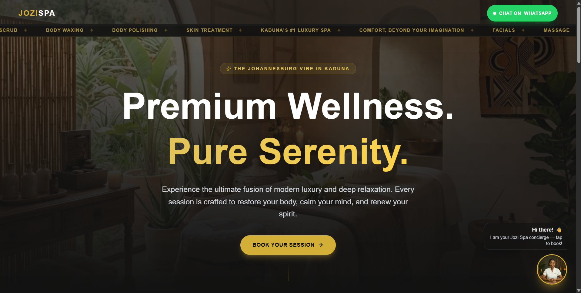 JOZI SPA AI Receptionist Dashboard