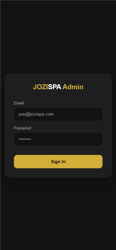 JOZI SPA Mobile View